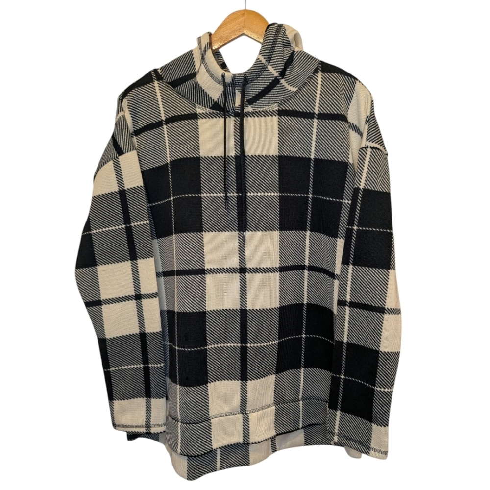St. John's Bay Plaid Hooded Top Size XL